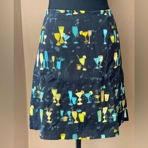 Holly Lane Vintage Look Cocktail Martini Women’s Black Skort Skirt Size 12
